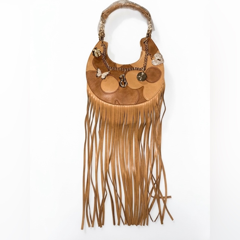 Dolls Kill x Bratz Floral Patchwork Fringe “BE FOR REAL” Y2K Charm Bag